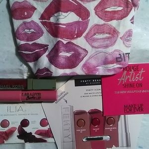 LOT of 2 FULL SIZE LIP PRODUCTS and 3  SAMPLE CARDS &BITE BAG